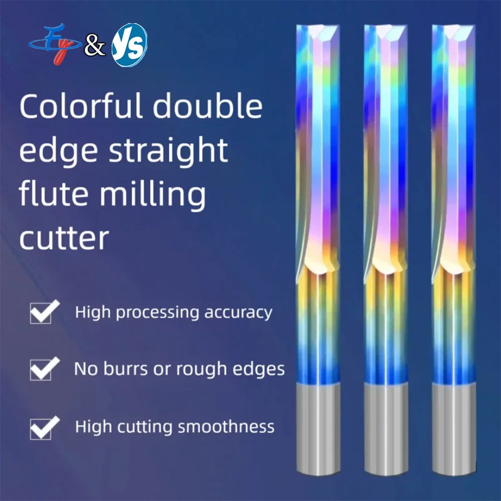 

6 мм 2-зубая твердосплавная фреза с прямой канавкой и суперпокрытием для резки деревянных пазов из МДФ