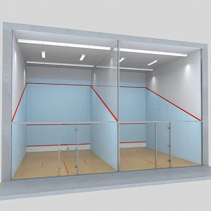 High Quality Raquetas De Squash Indoor Single Double Squash Rackets Court with Four Vertical Walls Glass