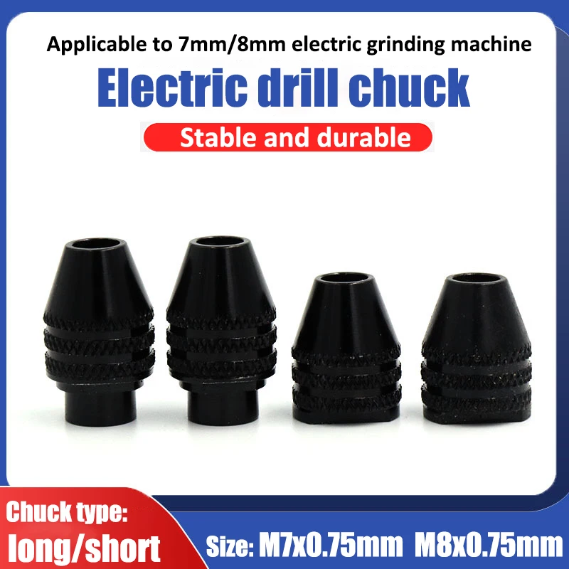 

1pcs M7/M8*0.75mm Mini Drill Chuck 3 Jaw Quick Change Keyless Drill Bit Chuck Adapter Holder Clamp Fixing Device Tools