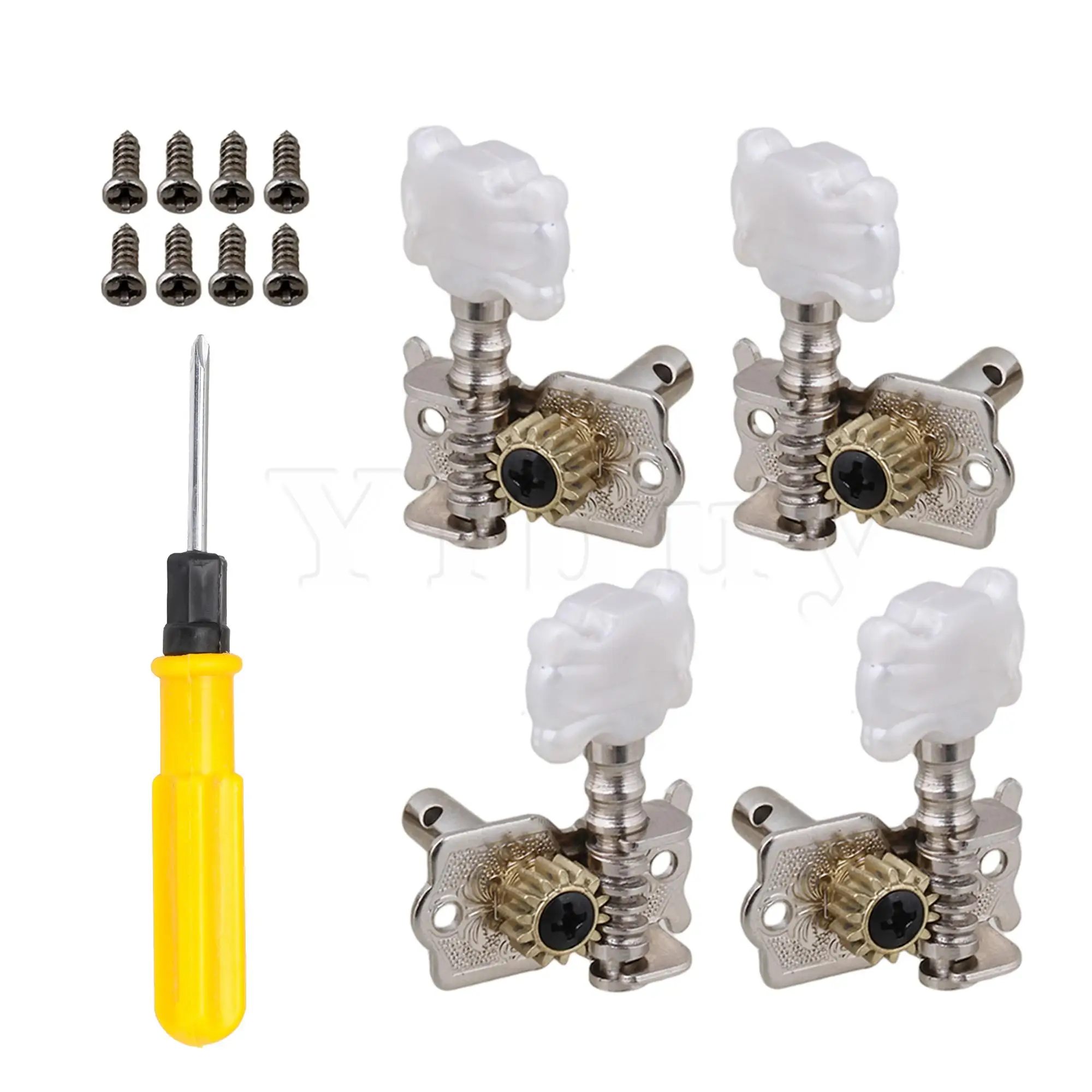 

Yibuy 5 Pcs Ukulele Machine Heads Tuners 2 Left 2 Right with Screwdriver Set