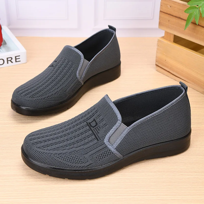 Damen-Schuhe aus gewebtem Stoff, zum Überziehen, atmungsaktiv, leicht, rutschfest, flache, bequeme Freizeitschuhe, ideal für den täglichen Gebrauch. – Detail 11