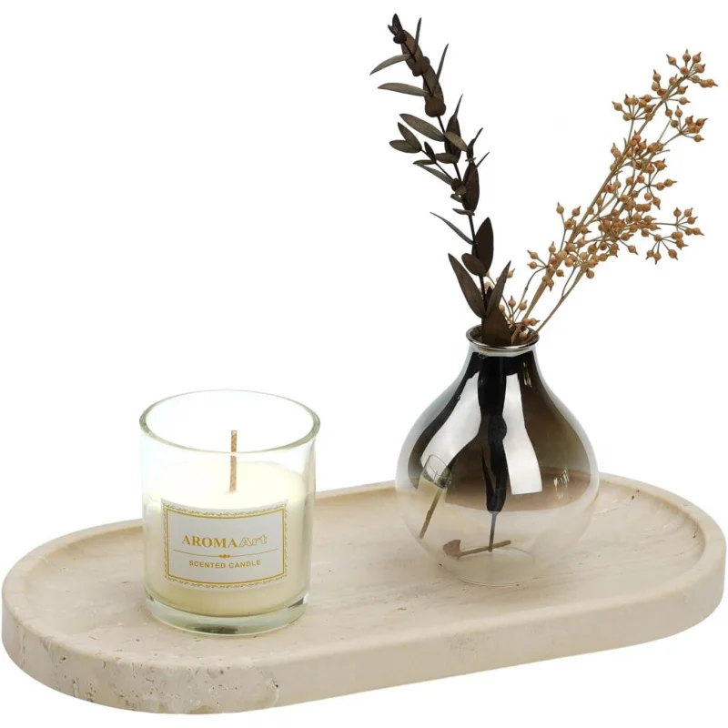 

12"x6" Vanity Decorative Marble Tray for Countertop, Catchall for Perfume, Candles, Jewelry Dish