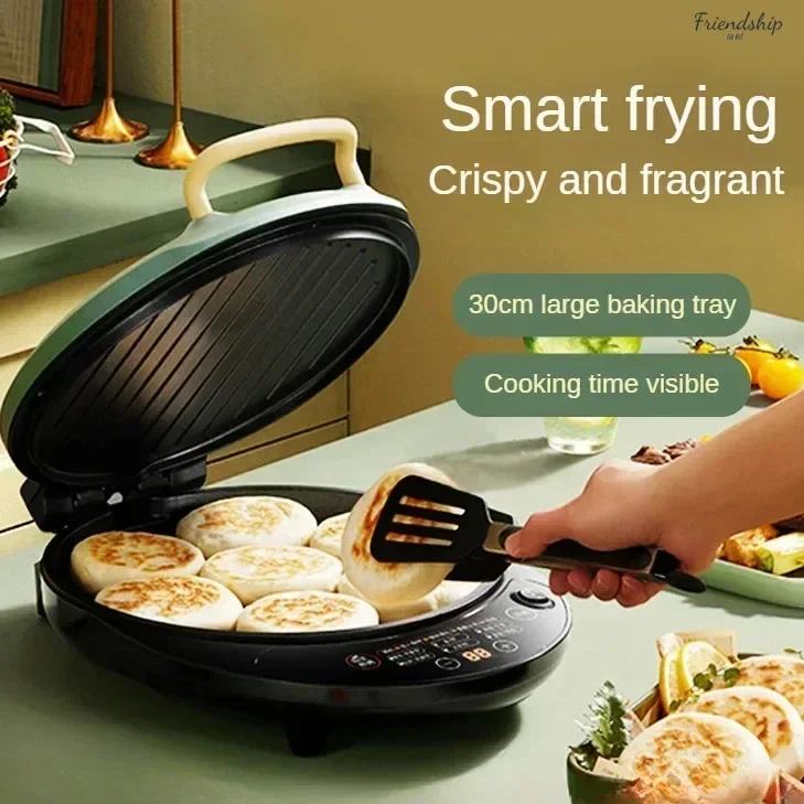 Electric pancake pan. Double-sided heating. For home baking pancakes. Cooking and frying waffles. New.