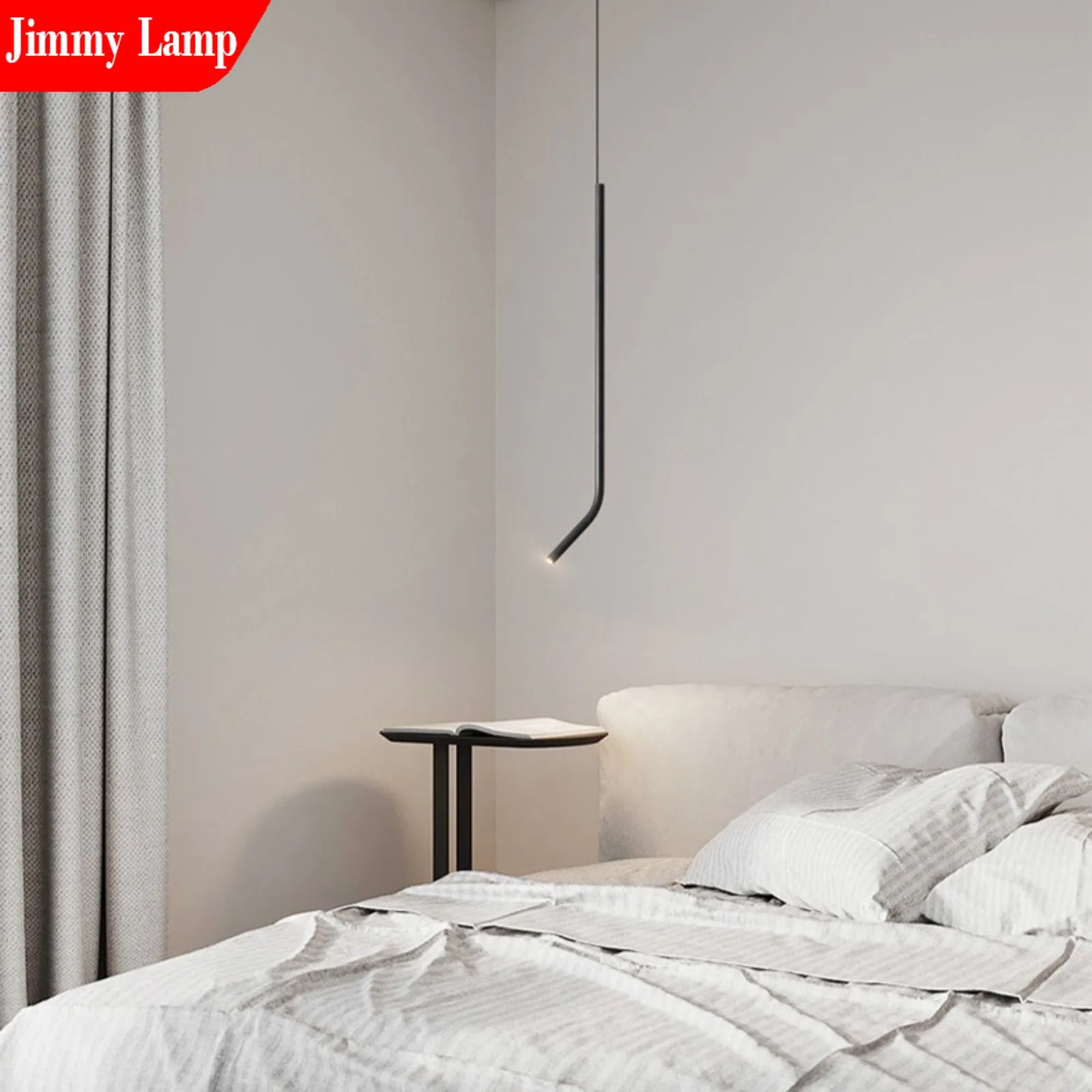 

Modern Minimalist LED Spotlight Line Pendant Lamp Bedside Living Room Study Bedroom Atmosphere Kitchen Interior Decoration