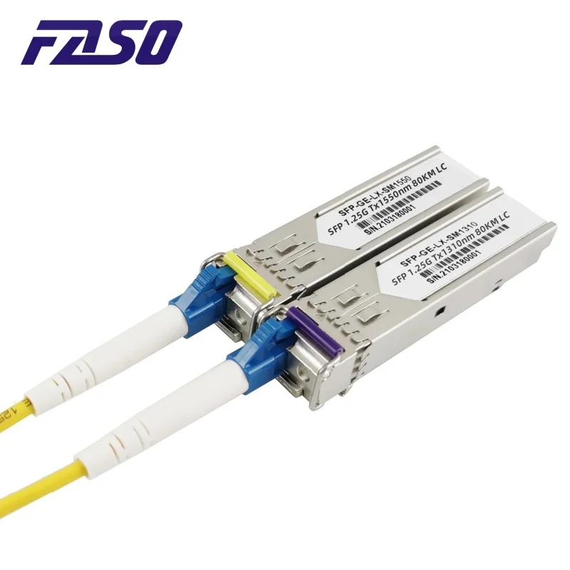 1.25G SFP Optical Fiber Transceiver Module LC 80km 1490nm/1550nm Singlemode Single Fiber DDM For Cisco/Mikrotik Ethernet Switch