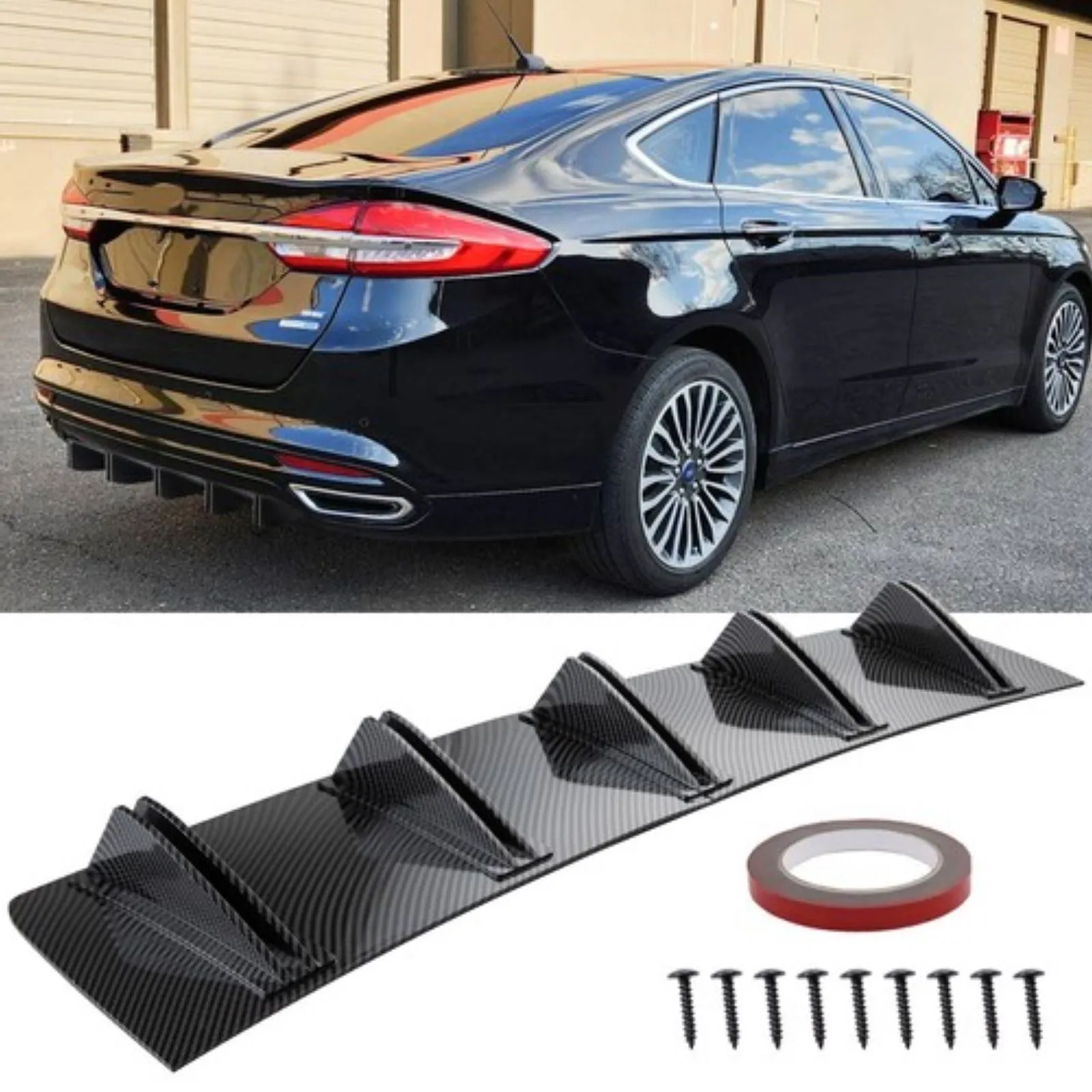 

Диффузор заднего бампера, разветвитель губ, карбоновый вид, плавник акулы для Ford Fusion 2010-2020, новинка