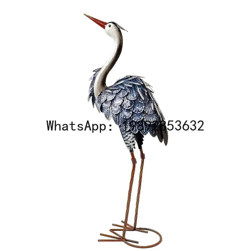 

Декоративная скульптура журавля из кованого железа для сада виллы PYJ, ретро-стиль, изысканное изделие ручной работы