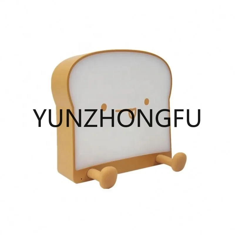 

New Cartoon Toast Bread Night Light Led Mobile Phone Holder Rechargeable Bedroom Bedside Atmosphere