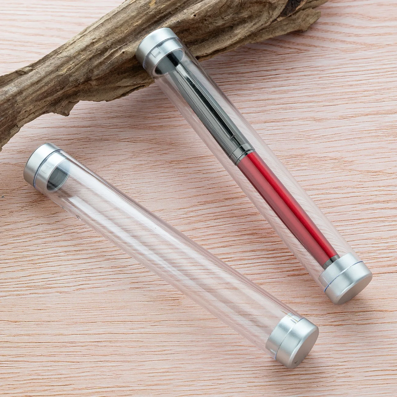

25 Pcs Transparent Pen Case Pen Holder Empty Pen Case Acrylic Ballpoint Pen Case, Clear Storage Tube Small Plastic Round Tubing