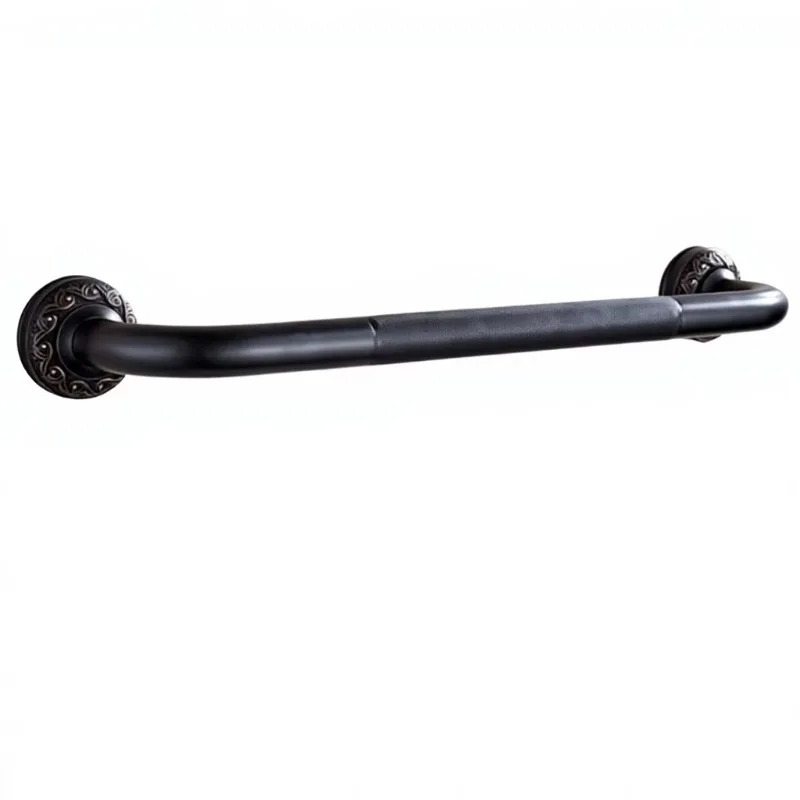 bathroom accessories Black Copper Modern 49-Inch Non-Slip Elderly-Safe Shower Bathroom Bathtub Grab Bar Handrail with Brass Fini