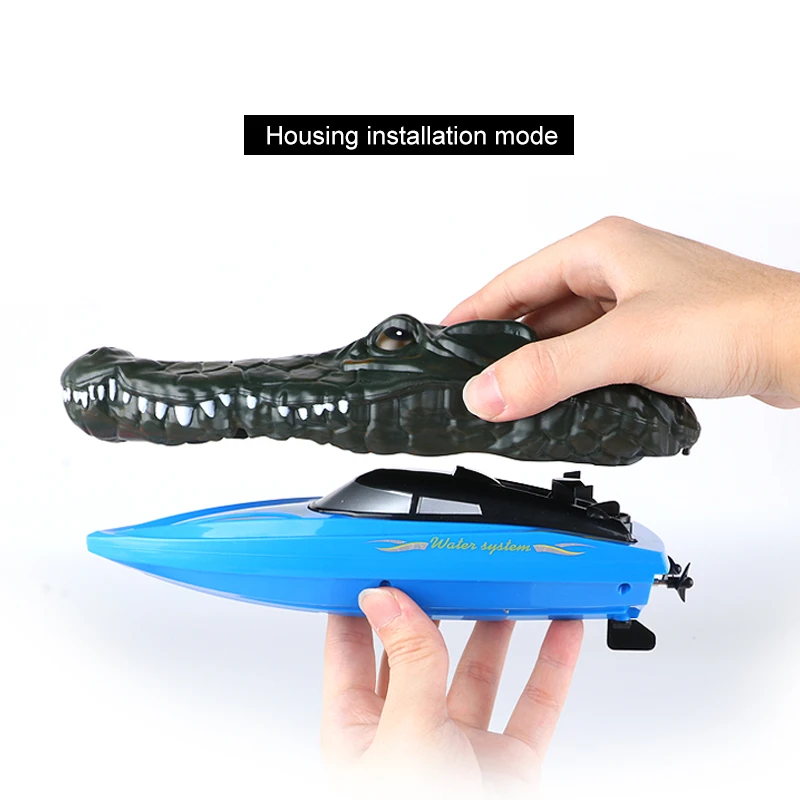 Remote Control Crocodile Speed Boat Toy for Kids, Long Battery Life, Simulation Crocodile Heads, RC Ship Boat Children' Toy Gift