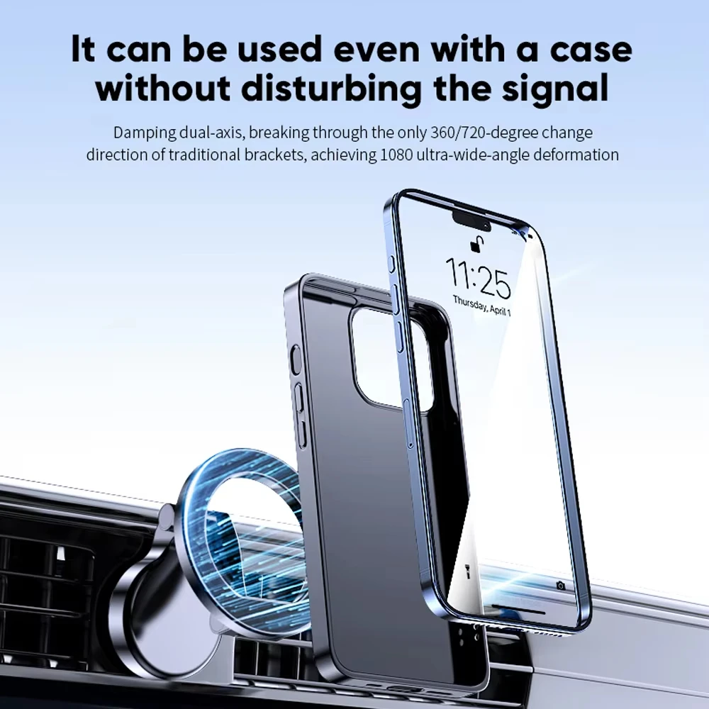 Supporto magnetico universale per telefono per auto Supporto per telefono con ventosa super resistente da 360 gradi Staffa per telefono in lega multifunzionale per iPhone
