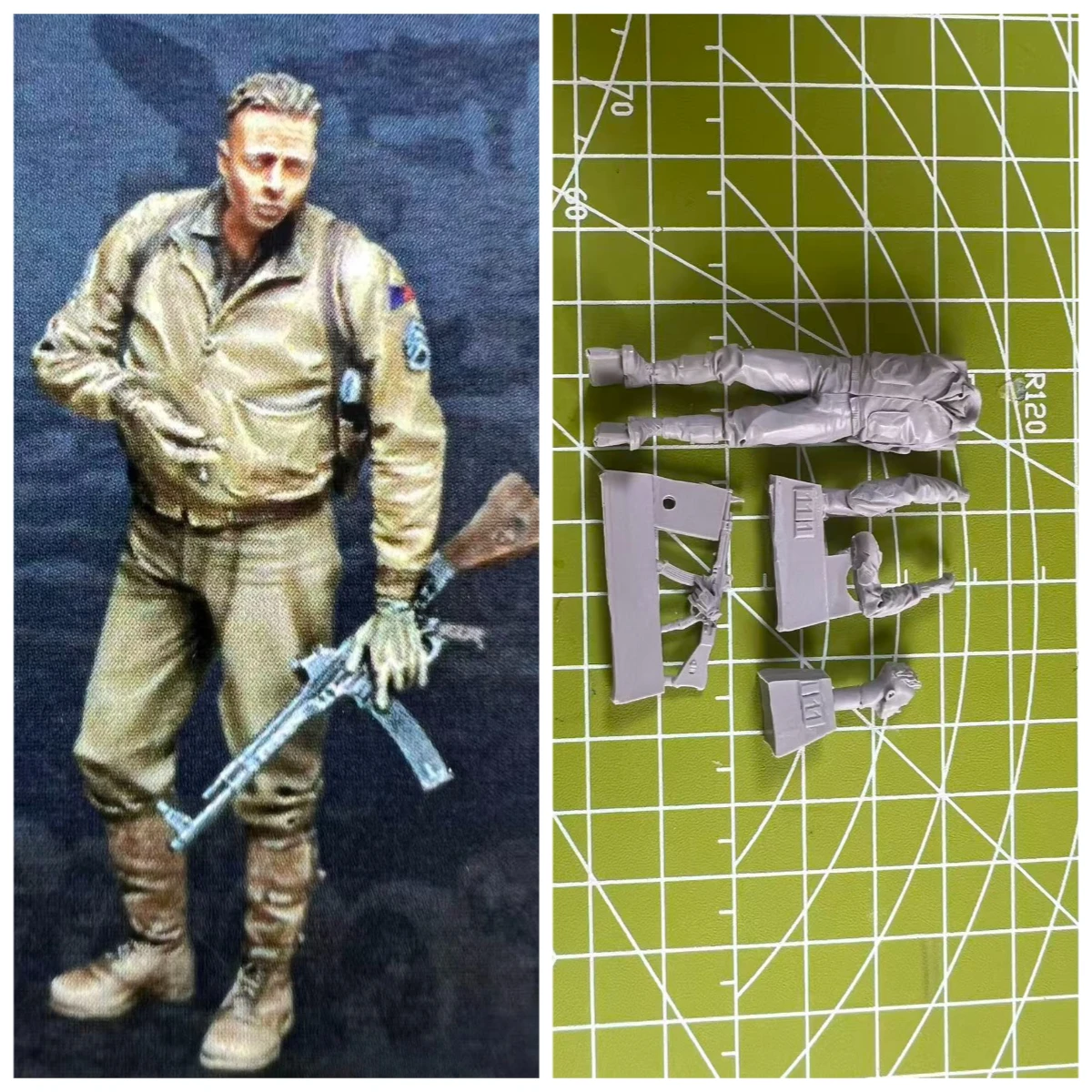 

1/35 Cast Resin Model US Tank Infantry 1-person Scene Model Toy Unpainted