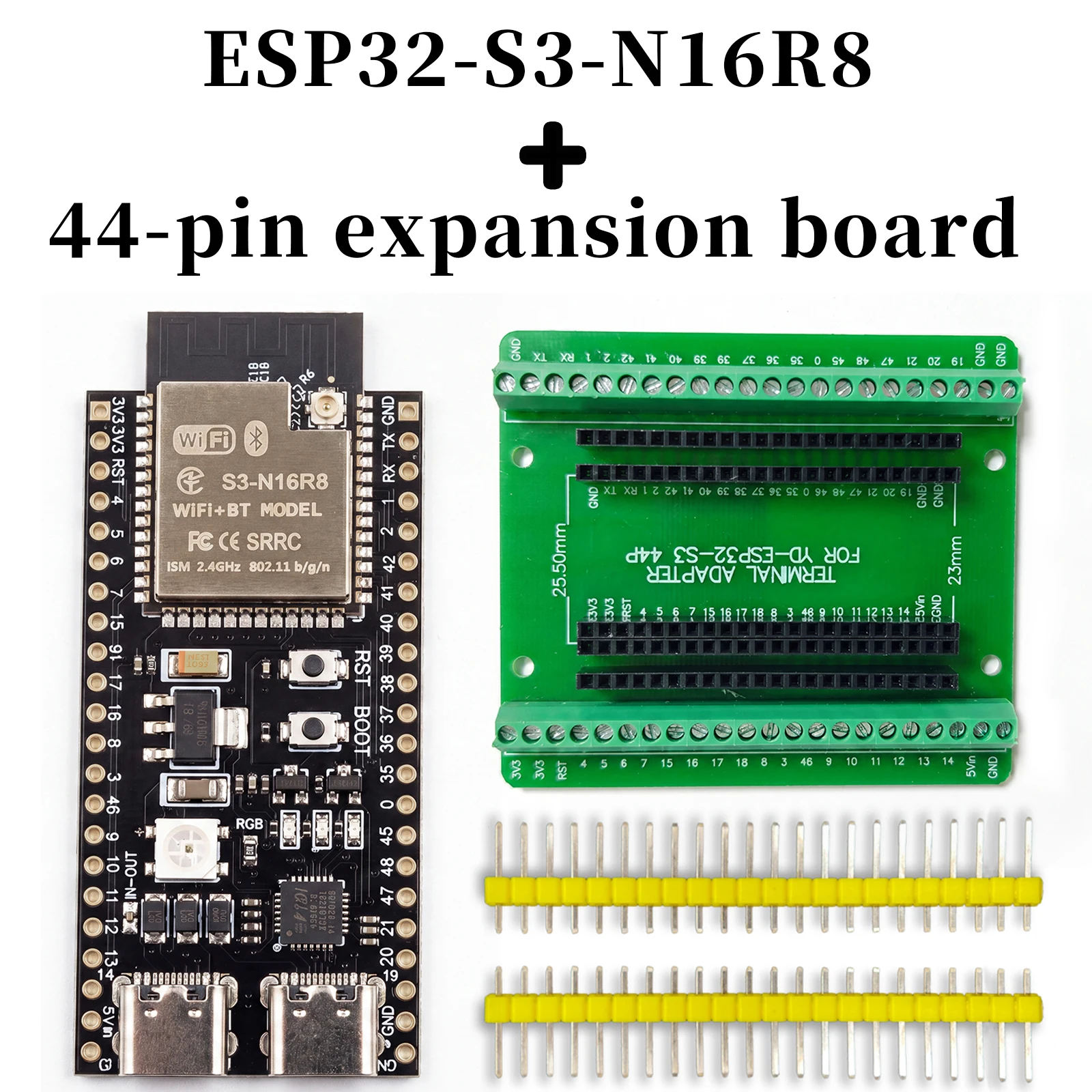 ESP32-S3 Ontwikkelingsbord WiFi Bluetooth 5.0 Dual-Core 240MHz N16R8 N8R8 8MB PSRAM Dubbele USB-C 44PIN Adapter voor MicroPython IoT