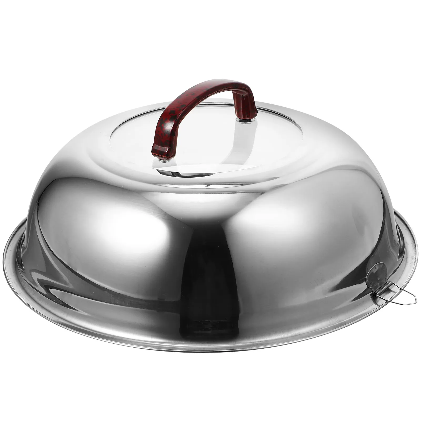 Stainless Steel Visible Dome Pot Lid Anti-Scald Handle Transparent Pan Cover for Pots Pans Kitchen Cooking Household Use