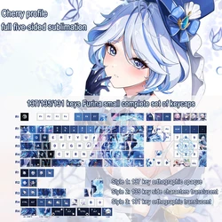 Genshin Impact Keycaps Furina For DIY Keyboard Five-sided Sublimation PBT Keycap Cherry Profile Key Cap 137 Keys MX Switches