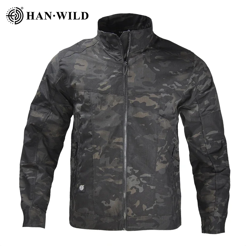 

HAN WILD Hiking Airsoft Tactical Jackets Men's Outdoor Camo Jacket Waterproof Hunting Combat Jackets Windbreaker Climb Clothes