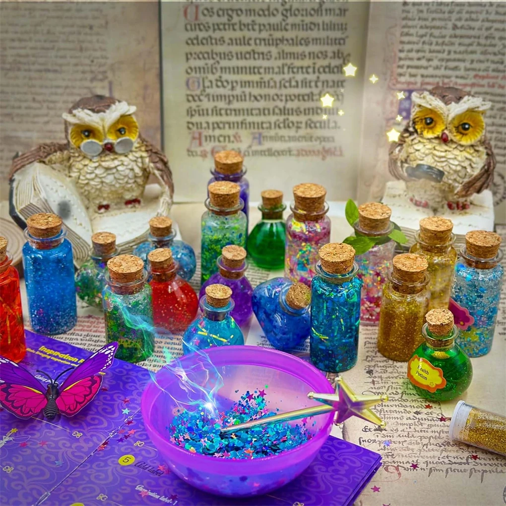 Fairy Magic Potions Kit Hexe leuchtender Zaubertrank für Kinder DIY handgemachtes Spielzeug für Mädchen Küche chemische Experimente DIY handgefertigt