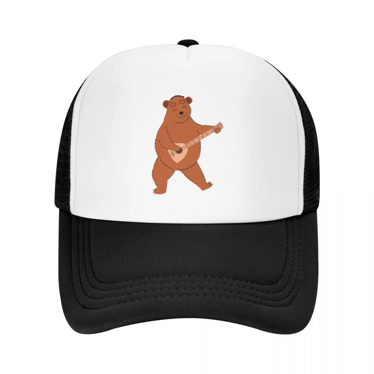 

A bear with a traditional russian balalaika - Bear playing balalaika music Baseball Cap Custom Cap Sun Hats For Women Men's