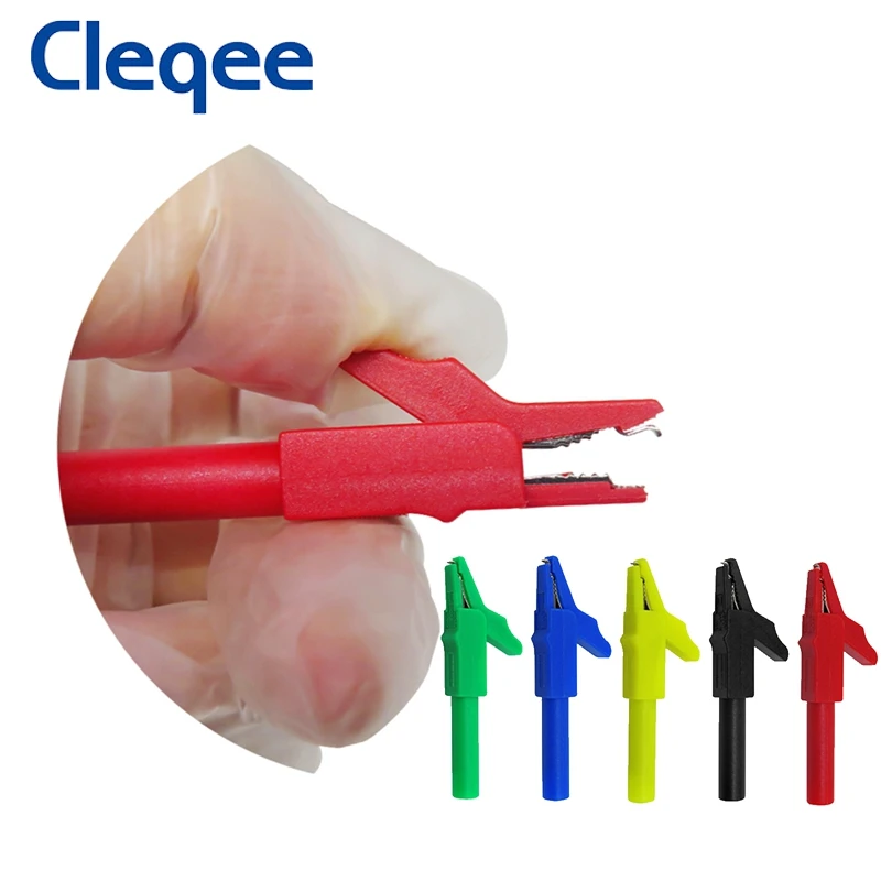 Cleqee P1036B series 4mm Dual Stackable Banana Plug Test Leads Kit with Alligator Clip Spade Plug & Test Probes for Multimeter