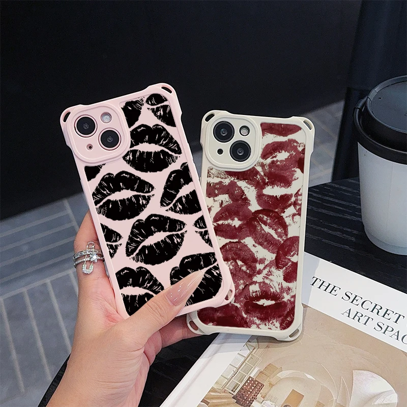 

Sexy red lips For OPPO A98 A94 A78 A76 A74 A58 A57 A55 A53 A38 A17 A16 A15 A9 A7 A5 A3 lanyard Shockproof Anti-drop Cover Soft