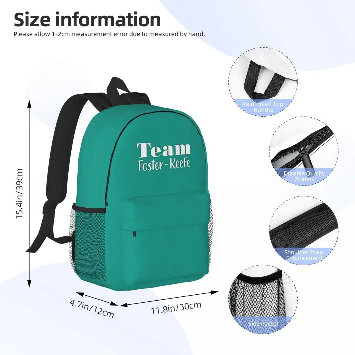 Team Foster-Keefe Backpacks Boys Girls Bookbag Cartoon Children School Bags Laptop Rucksack Shoulder Bag Large Capacity