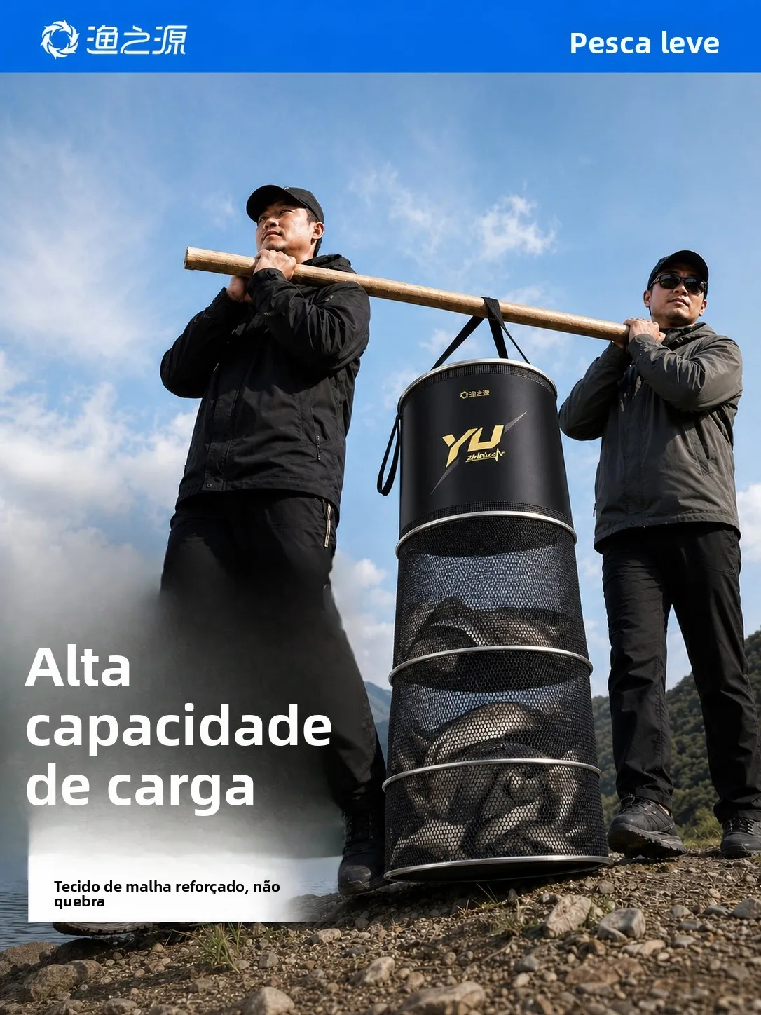 thickened-portable-fishing-net-bag-live-fish-guard-black-pit-fishing-gear-stainless-steel-ring-yuzhiyuan-summer-2026-new-model