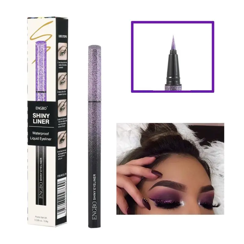 Sdotter Professional Non-smudge Liquid Eyeliner Makeup Sexy Pearlescent Sequins Diamond Bright Shining Long Lasting Multi-color