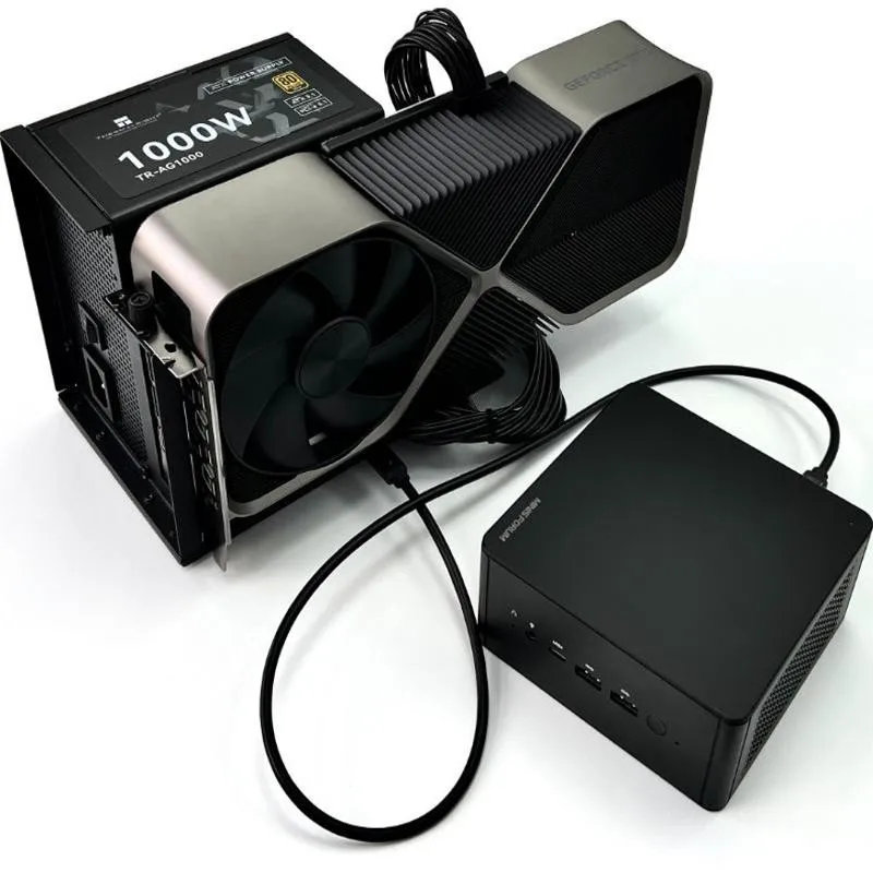 محطة إرساء EGPU للكمبيوتر المحمول ADT-LINK UT4G BK7 مع حامل، USB4 إلى PCIe 4.0 X4، متوافقة مع Thunderbolt 3/4 تدعم RTX20