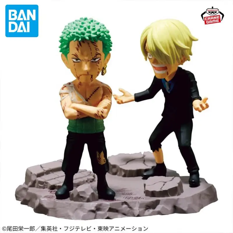 

in stock BANDAI BANPRESTO ONE PIECE Roronoa Zoro Sanji 2PCS PVC 8CM Action Figure Anime Model Collections Ornaments Toy Gift