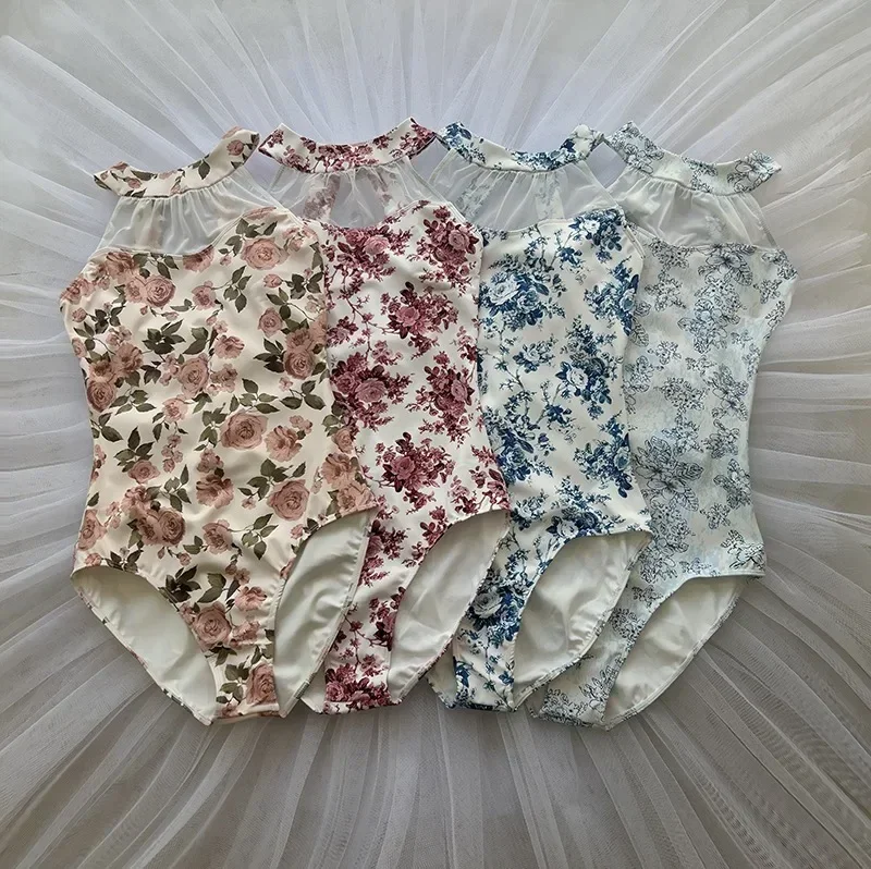 

Балетный трико, женский элегантный комбинезон для йоги с высоким воротником, балетный танцевальный купальник, женская повседневная одежда для балета и танцев