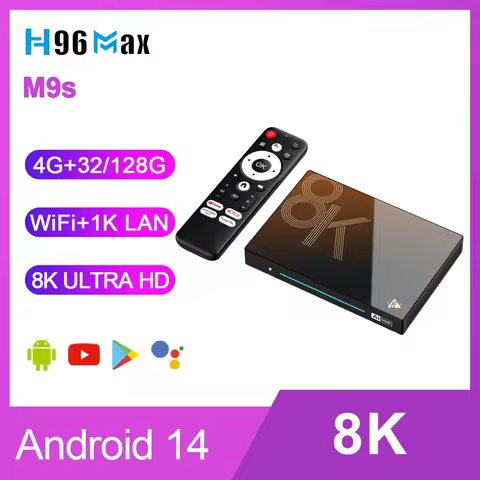 H96MAX M9S RK3576 Android 14.0 TV Box 8K Video Media Player Quad Cortex A72 A53 1000M LAN Wifi6 BT5.4 Set Top Box