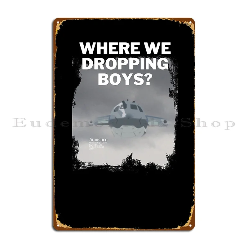 Where We Dropping Boys Modern Warfare Warzone Metal Sign Designing Wall Cave Plates Pub Plates Club Tin Sign Poster