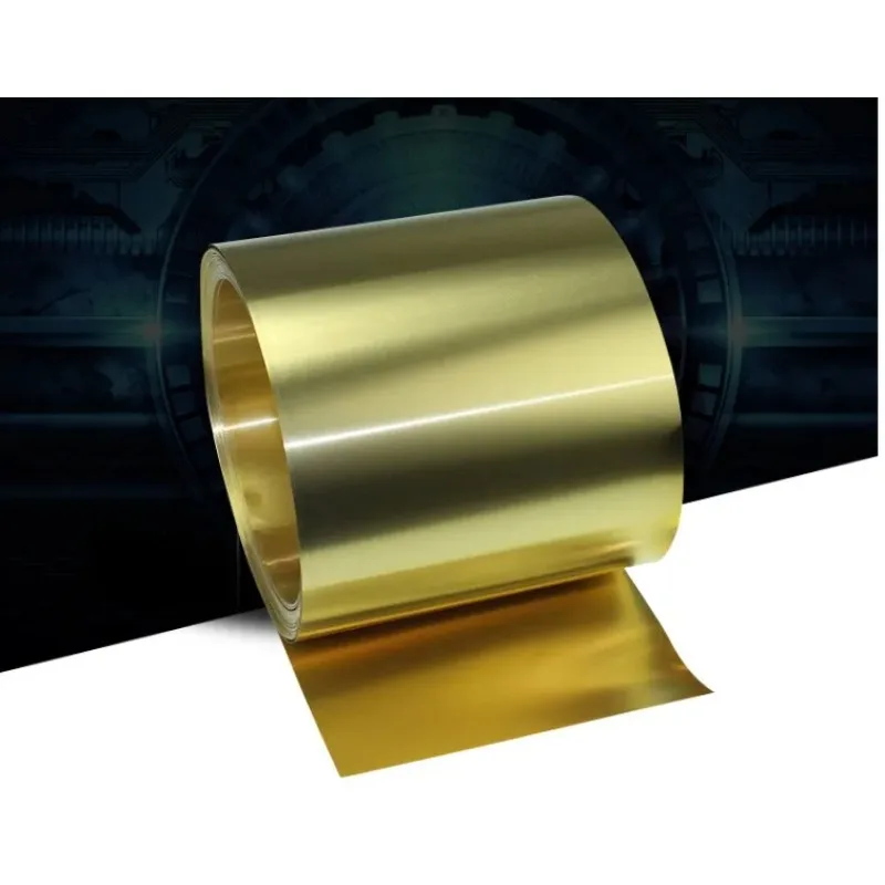 

Thickness 0.2mm width 20-100mm 1Meter/ROLL Thin Brass Strip Sheet gold film Brass Foil Brass plate H62