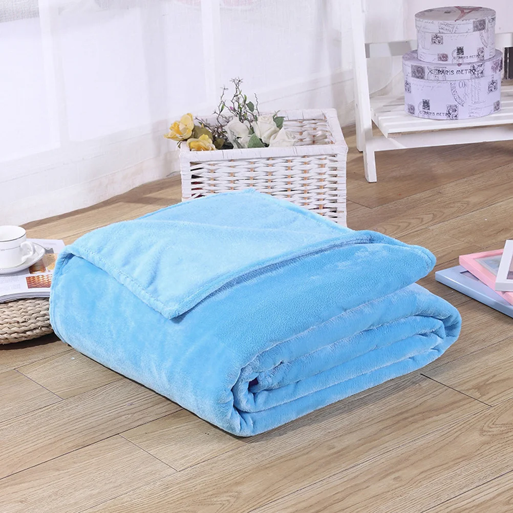 

Blue Coral Fleece Blanket Thick Warm Lightweight Flannel Fleece Bed Blanket Winter Camping Backpacking Travel Blankets