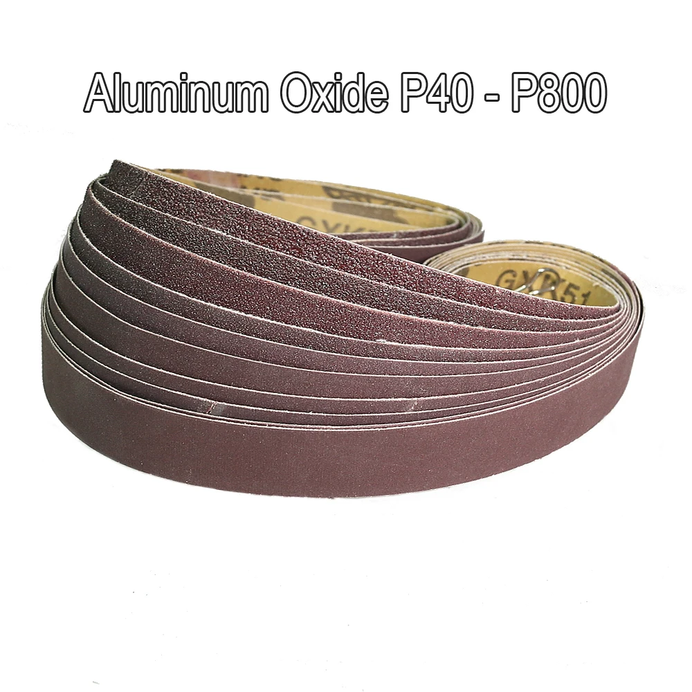 Bandes abrasives en oxyde d'aluminium, 762x25mm, 10 pièces, pour ponceuse à bande 1x30 pouces, travail du bois, polissage des métaux