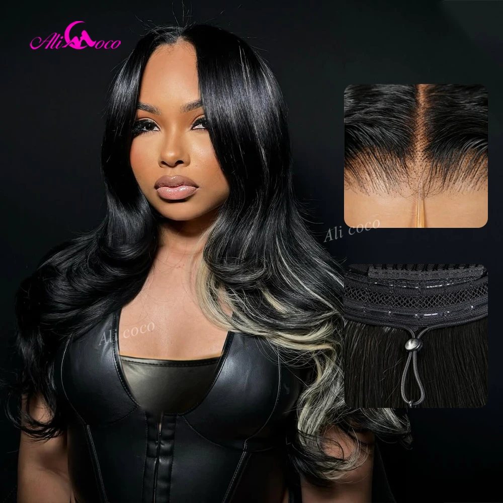 13x6 Drawstring Natural Black with 613 Blonde Human Hair Glueless Wig 30 32 inch 13x4 Lace Front Body Wave Wig 180 Density