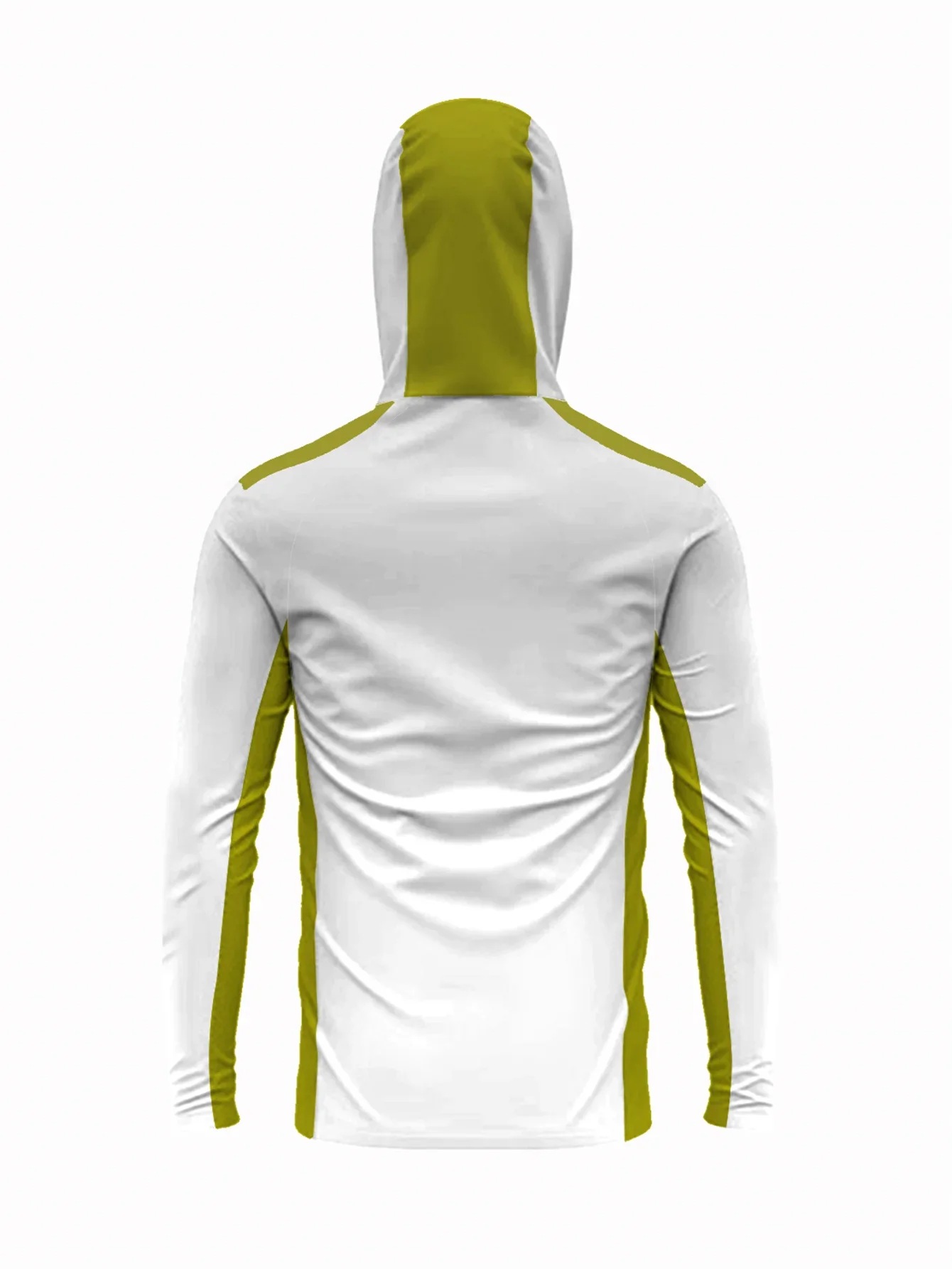 Herren Sommer-Angelhoodie mit Gesichtsmaske, Schwarz-Grau Farbblock, Schnelltrocknend, Langarm, Sonnenschutz-Angelhemd – Detail 11