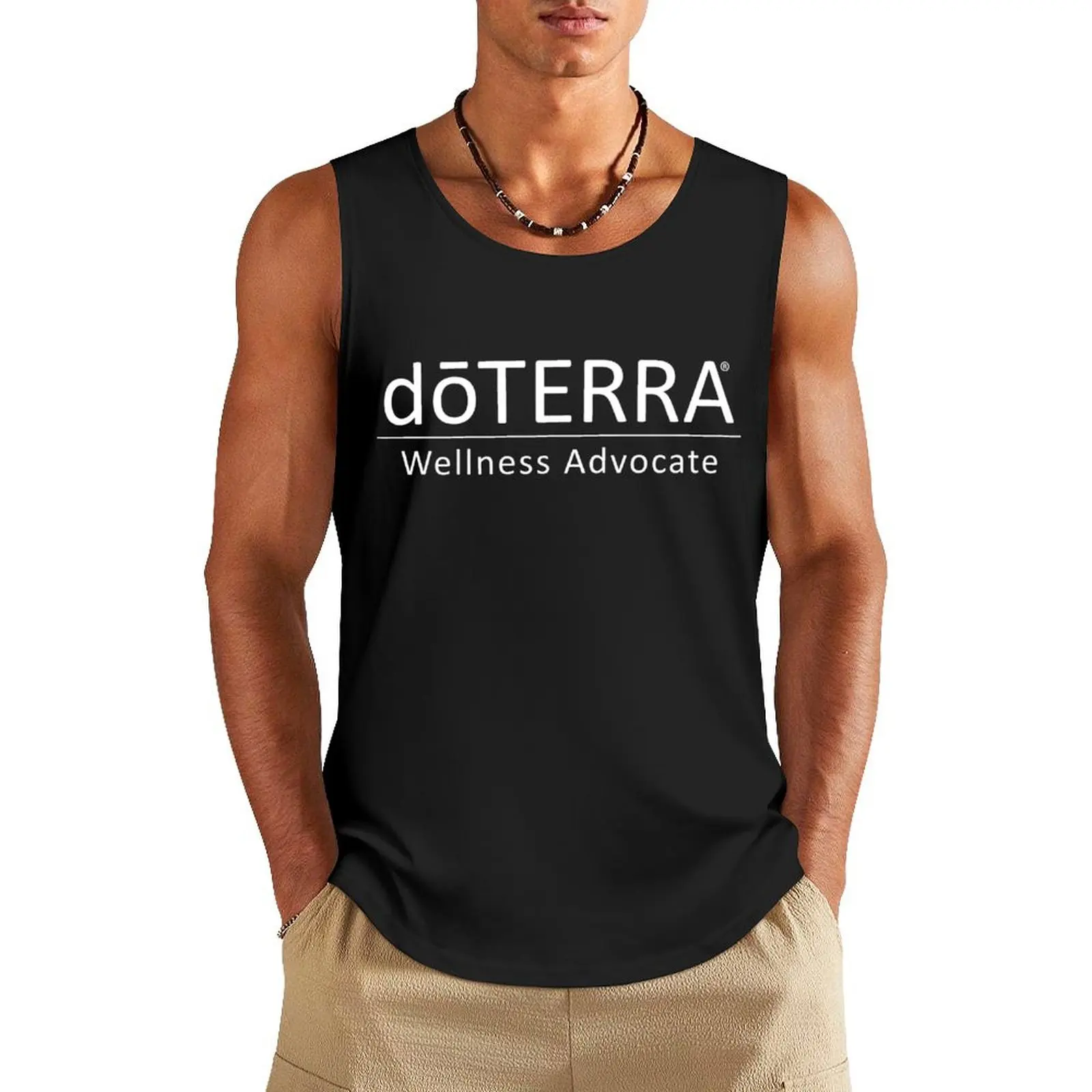 Doterra Wellness Advocate Essential Oil White Text Tank Top Men's cotton t-shirt bodybuilding men clothes muscle t-shirt