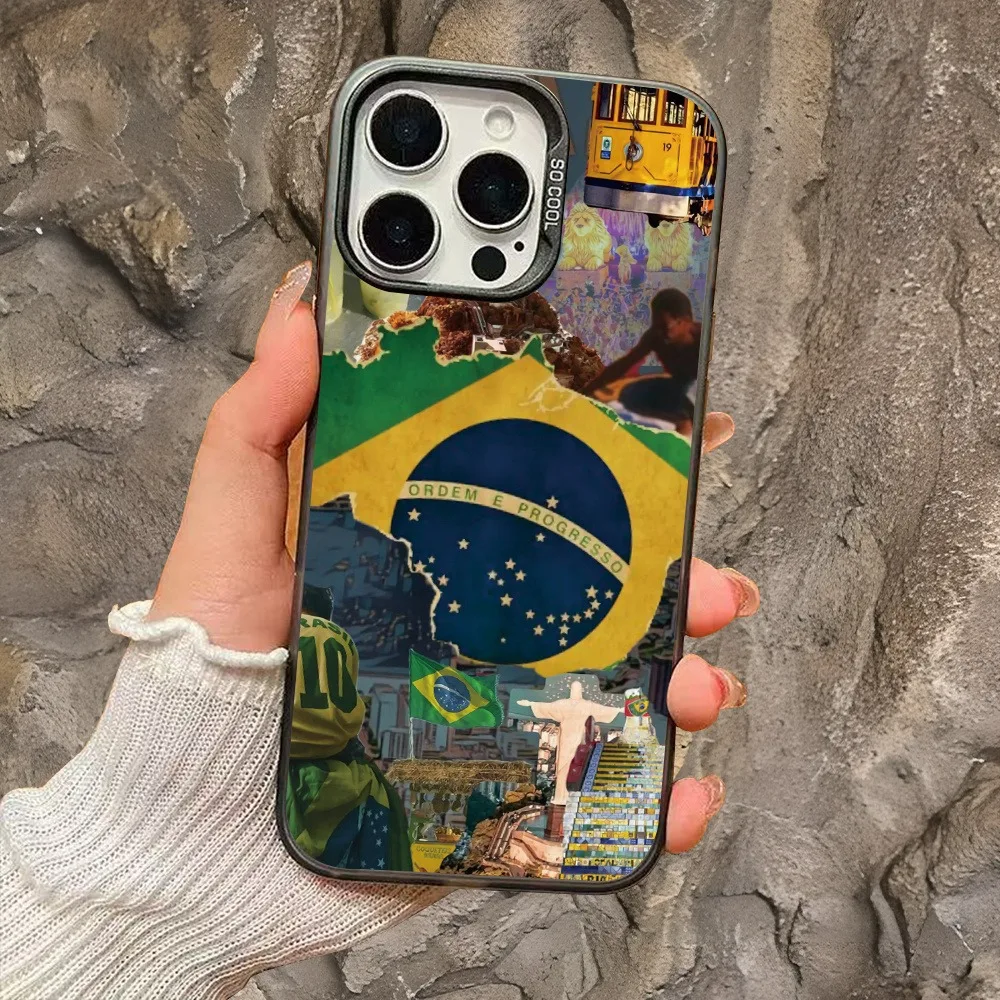 

Phone case: 2026 popular Brazilian flag art, Rio logo relief, trend aesthetics, anti-drop protection, suitable for iPhone 17 and all Apple iPhone series