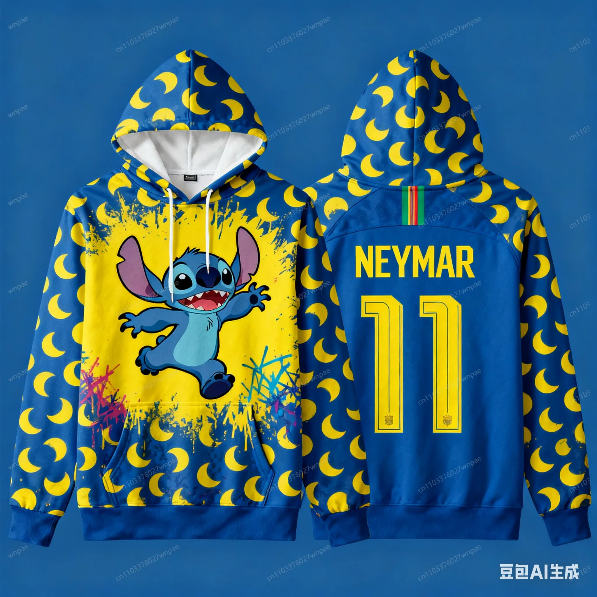 سترة جيرسي بغطاء للرأس بطباعة ثلاثية الأبعاد من AI-Creative Stitch: أنيقة ومريحة رياضية كاجوال كلاسيكية، ضرب عالمي لطيف وأجنبي، جاهز للجنسين للبالغين والأطفال