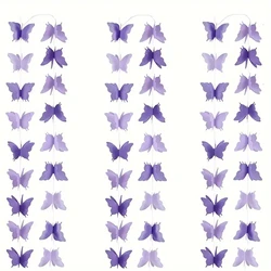 3pcs large purple 12 * 8.5cm 3D butterfly flower wedding, birthday, Halloween, Thanksgiving, New Year's party decorations