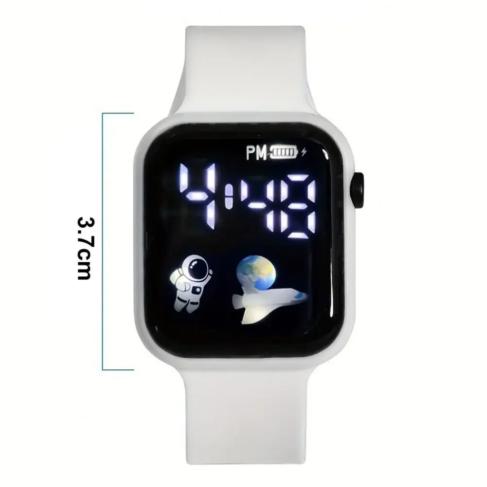 Reloj LED para niños Relojes digitales deportivos Spaceman Correa de silicona Reloj de pulsera electrónico resistente al agua para niños y niñas Regalo 