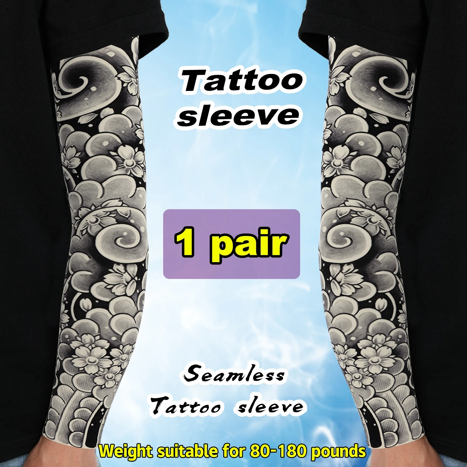 New Summer Tattoo Sleeves Ice Silk Golf Sports Sun-proof Cycling Men Cool Personalized Driving Women Fishing Elastic Arm Warmer