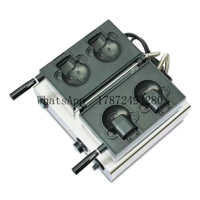 قطعتان من صانعة الوافل على شكل دب، خباز مخروطي آيس كريم تاياكي برأس واحد للكعك والوجبات الخفيفة، أداة حلوى غير لاصقة يمكنك صنعها بنفسك #1