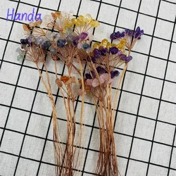 1/10PCs Natural Crystal Gravel Tree Hand Woven Copper Wire DIY Creative jewelry Accessories Home Decoration Desktop Ornament