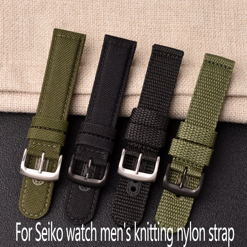 20MM 21MM 22MM Nylon Wristband For Seiko SRPC31J1 SSC295J1 WatchStrap Hamilton Bracelet Canvas Citizen Outdoor Leather Watchband