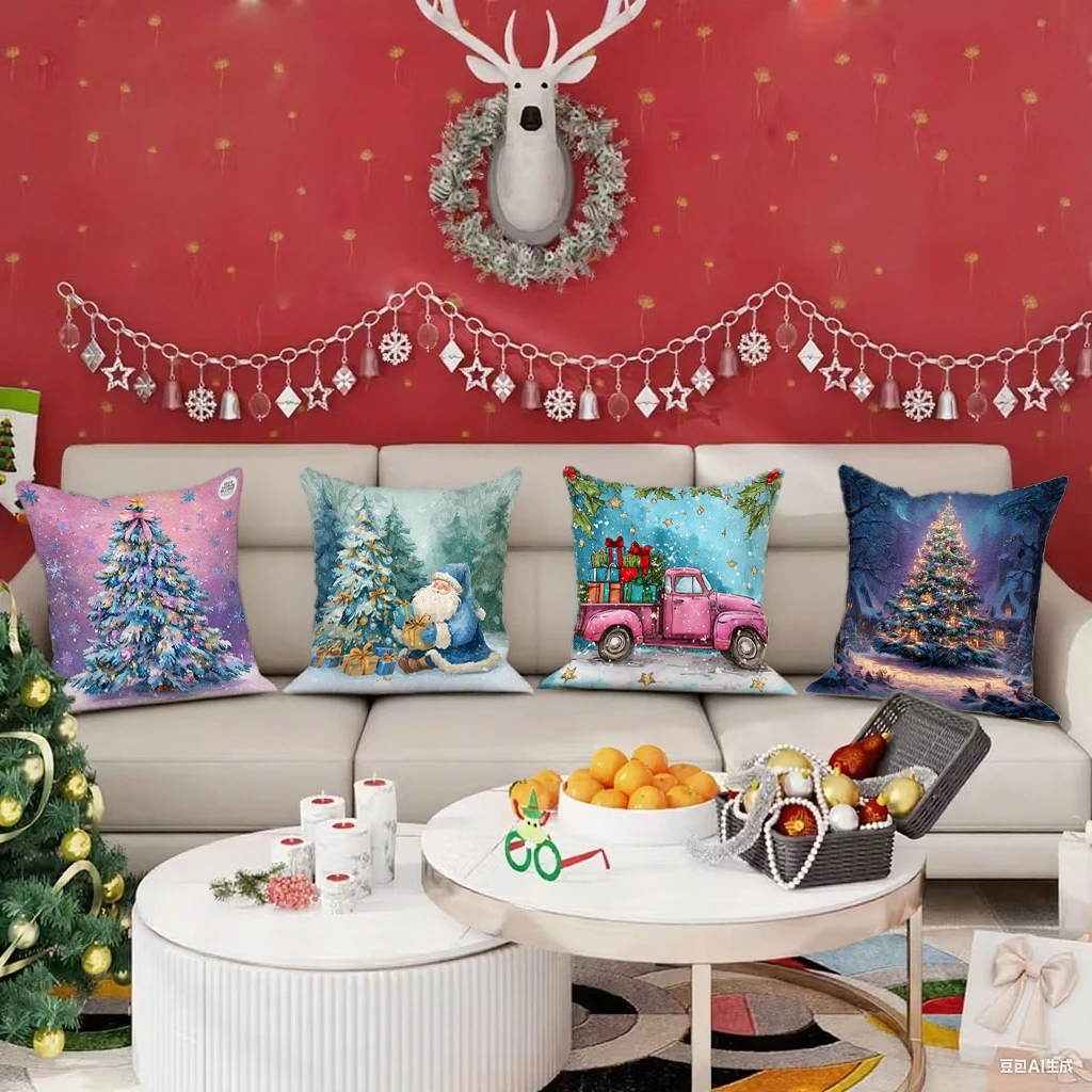 

Christmas-themed Pillow CoversSuitable for sofa car bedroom decorative cushion cover pillow cover