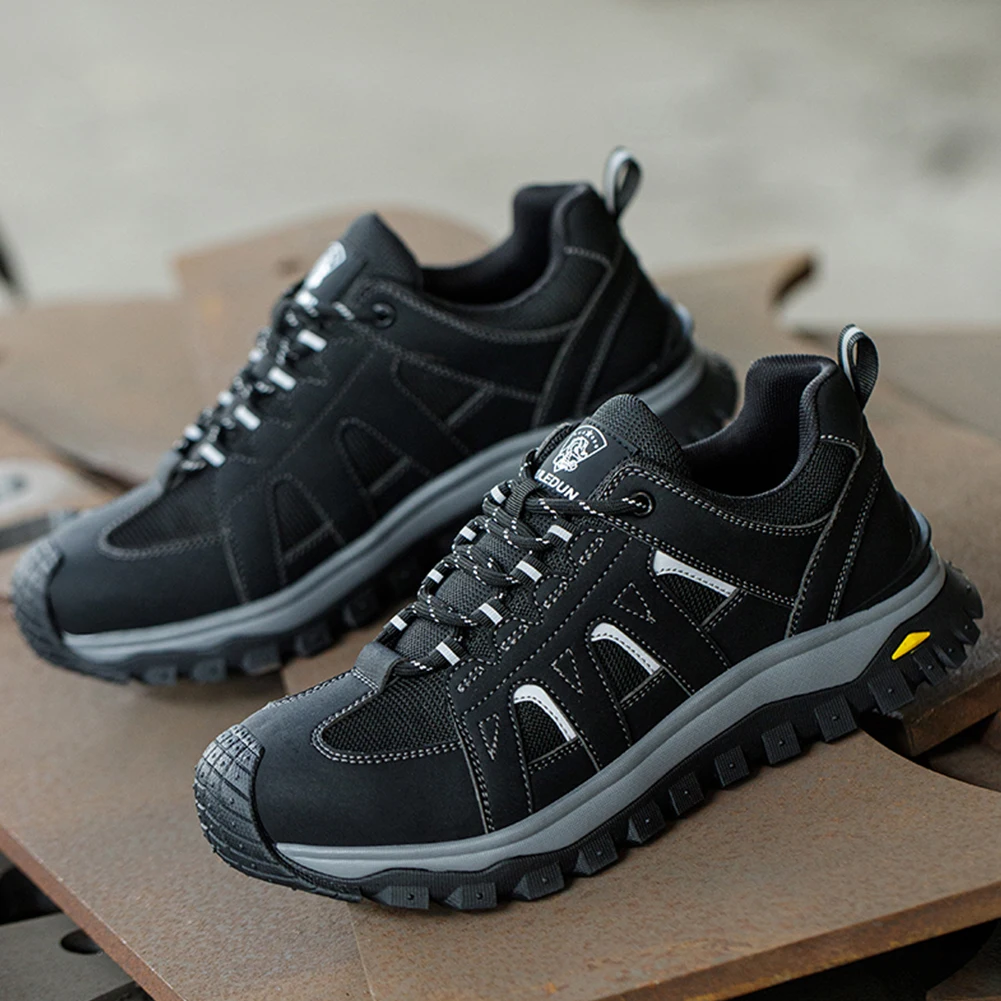 Scarpe con punta in acciaio Scarpe da lavoro comode Scarpe da ginnastica resistenti alle coltellate Scarpe da ginnastica di sicurezza con lacci per costruzioni industriali