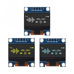 Écran OLED de 0.96 Pouces SSD1306 I2C IIC éventuelles I Serial ogeneX64 LCD 4 Broches, Bleu Jaune Blanc pour Ardu37( Broches Soudées)